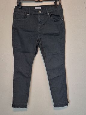 LOFT Charcoal Gray Denim Skinny Jeans
